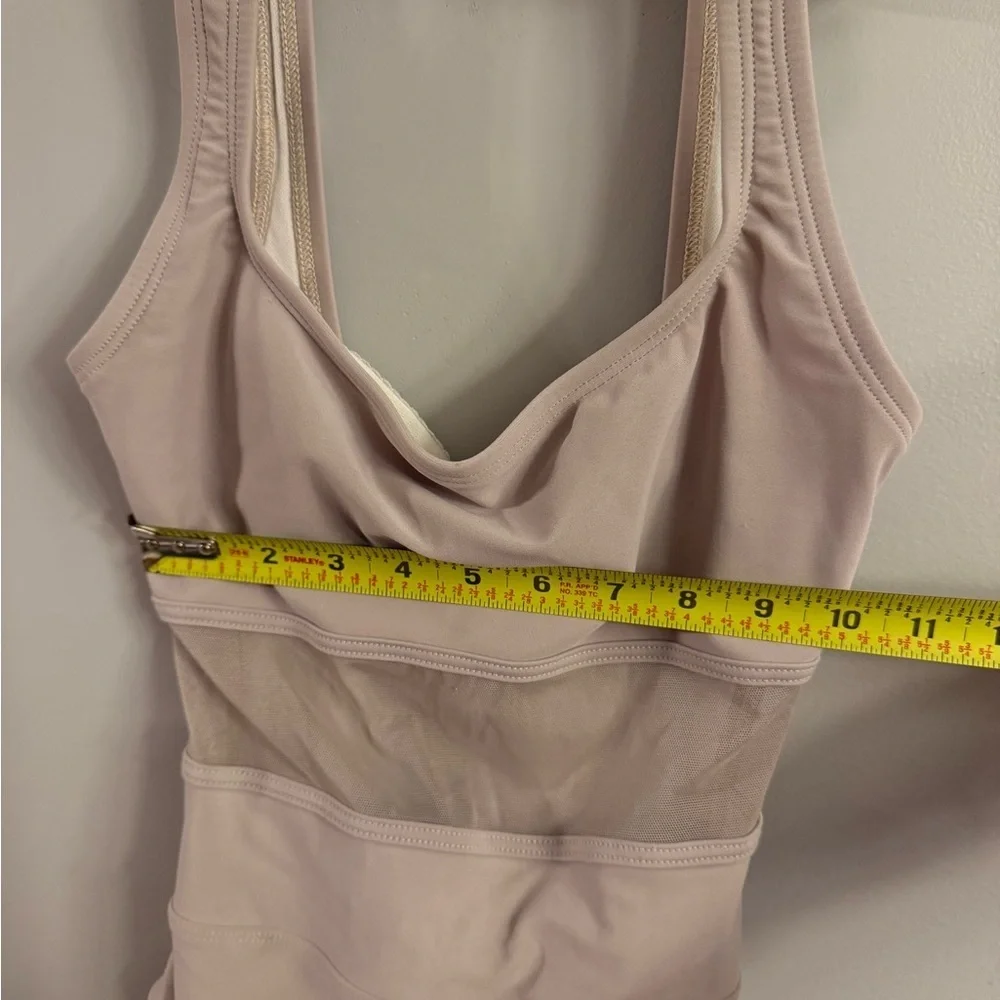 Anne Cole Collection Mesh Waist One-Piece Swimsuit – Nude/Beige